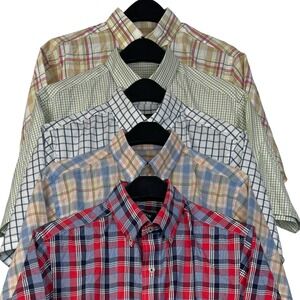[LOT OF 5] Orvis Plaid Short Sleeve Button Down Mens M Lightweight Cotton Shirts